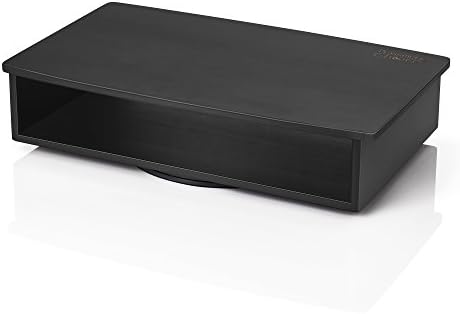 Prosumer's Choice Bamboo 360 Rotating 2 Tier Computer Monitor Stand and Shelf Riser | TV Swivel Stand for Flat Screens | Storage Organizer, TV, Laptop for Home and Office - Black