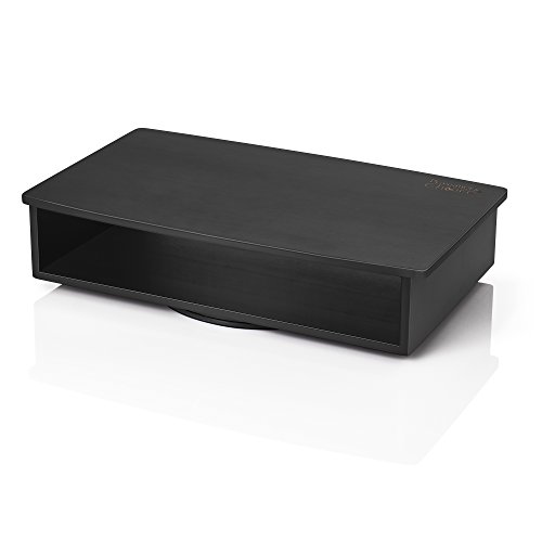 Prosumer's Choice Bamboo 360 Rotating 2 Tier Computer Monitor Stand And Shelf Riser | Tv Swivel Stand For Flat Screens | Storage Organizer, Tv, Laptop For Home And Office - Black #TOP2