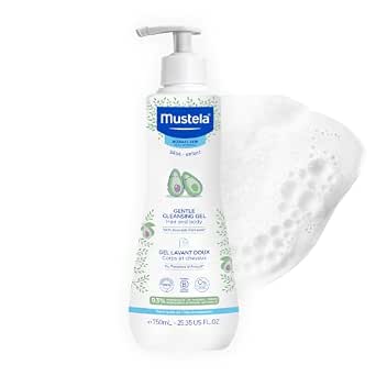 Mustela Gentle Cleansing Gel - Baby Wash for Delicate Skin and Hair - Newborn-Safe, Natural Avocado Perseose