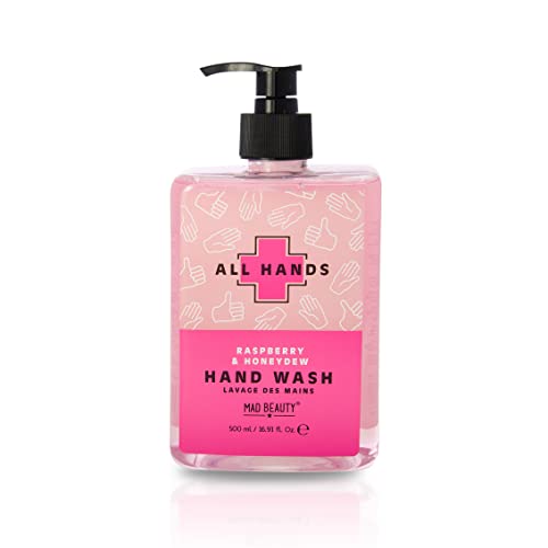 Mad Beauty All Hands Hand Wash (500 Ml), Raspberry & Honeydew Hydrating Gel Hand Soap, Uplifting Burst Every Time You Wash, Suitable For All Skin #TOP25