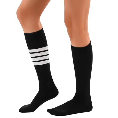 Image of Women's Knee High Socks Athletic Thigh High Stripe Stockings Tube Outdoor Sport Socks