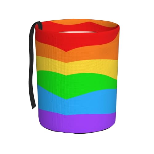 Image of OJJK OJJK Sturdy Oxford Cloth Car Trash Can Lightweight Waterproof Easy to Clean Easy to Install and Disassemble Use in Various Models Suitable for Travel Daily Travel (Rainbow)