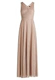 Das Kleid ist ärmellos Vera Mont Damen Abendkleid mit Plissee 40, Cream/White