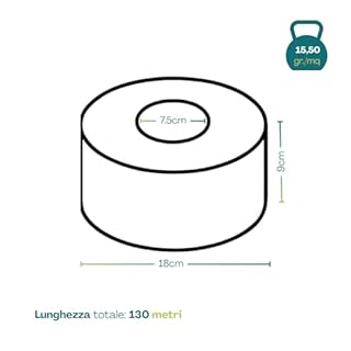 VIRSUS Carta Igienica Industriale Mini Jumbo Rotolo 12 rotoli 5906 Carta Igienica per Dispenser lunghezza 130mt