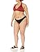 Amazon Essentials Women's Light-Support Tie Halter Bikini Swimsuit Top (Available in Plus Size), Brick Red, Medium