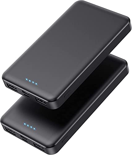 [2 Pack]Portable Charger Power Bank 10000mAh,Slimmer USB C in&Out Fast Charging Portable Phone Charger,Travel Essentials Backup External Battery Pack for iPhone 17/16/ 15/14/13/12,Galaxy S24,Android