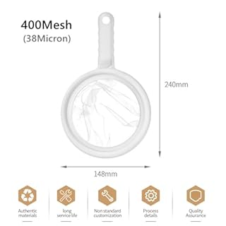 WUSJCOF 2 pezzi Filtro a Setaccio Ultrafine con Manico, filtri a rete in nylon, colino plastica, setaccio, etamina per cucina, Filtrare Liquidi, Olio, caffe, Vino, Succhi E Marmellate (400 Mesh)