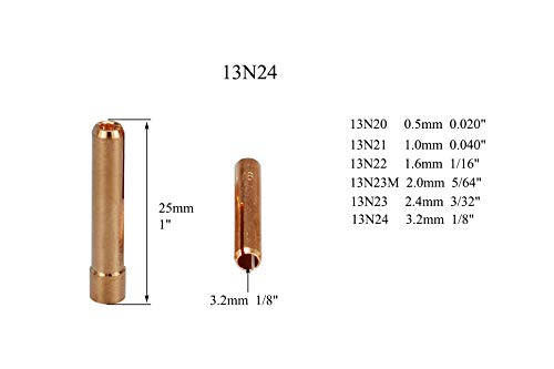 Image of RIVERWELD TIG Welding Collet Bodies 13N29 13N24 1 /8 inch & 3.2mm 15pcs | for PTA SR WP 9 20 25 TIG Welding Torch