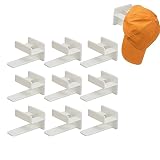 10 Ganchos Adhesivos para Sombreros, Ganchos para Sombreros, Soporte para Estante de Pared, Soporte Fuerte de Plástico para Sombreros de Béisbol, Bolsa para Organizar Ganchos