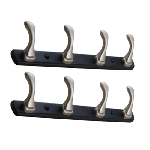 FERIO Cloth Hanger for Wall Dual Finish Satin Khunti for Hanging Clothes Hanger for Wall | Secure 4 Hooks for Hanging Clothes Heavy Duty Zinc Material | Bathroom Hook & Bedroom Door Hook (Pack of 2)