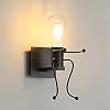 Aiskdan Applique da parete retrò, lampade da comodino per camera dei bambini creativa, E27 Lampada da parete per interni in metallo a forma di cartone animato, (senza lampadina)