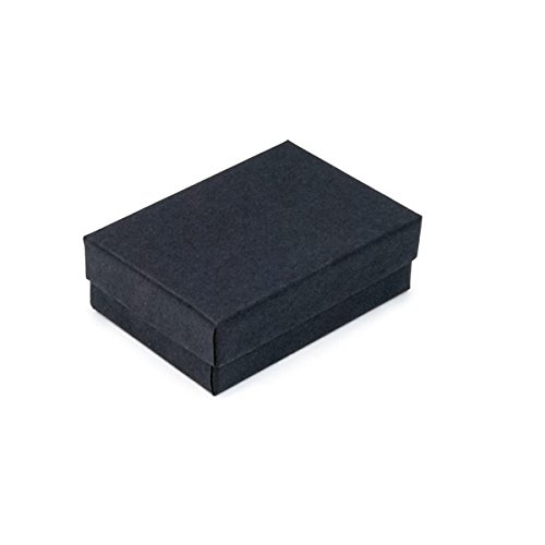 Matte Black Cotton Filled Jewelry Box #B32 (Case of 100)