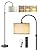 EDISHINE Dimmable Floor Lamp with Remote Control, Modern Arc Standing Lamp, 3000K-6500K Color Temperatures, Reading Light for Living Room Bedroom Office, Footswitch, LED Bulb Included, Black