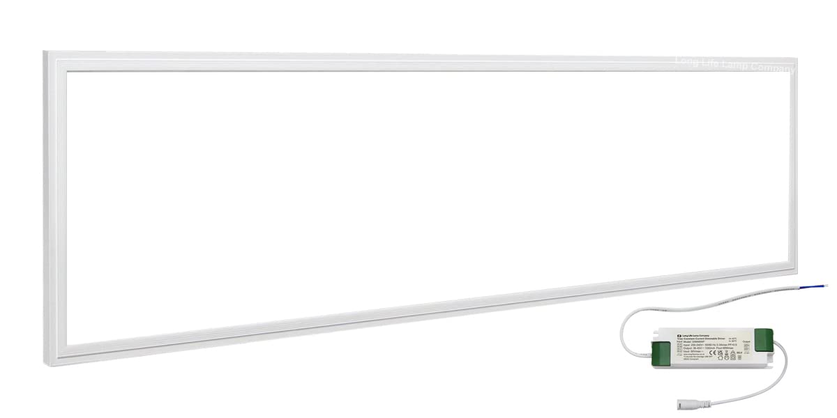Long Life Lamp Company 40W DIMMABLE LED Ceiling Panel 1200 x 300 Recessed Suspended Ceiling Light Cool White 6500k