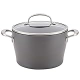 Anolon Allure Hard Anodized Aluminum Dutch Oven, 5 Quart, Dark Gray