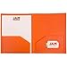 JAM Paper Heavy Duty Plastic Two Pocket Presentation Folders - Orange - 108/pack