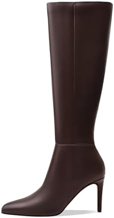 Women's Knee High Boots Women Mid Heel Pointed Toe Tall Boots for...