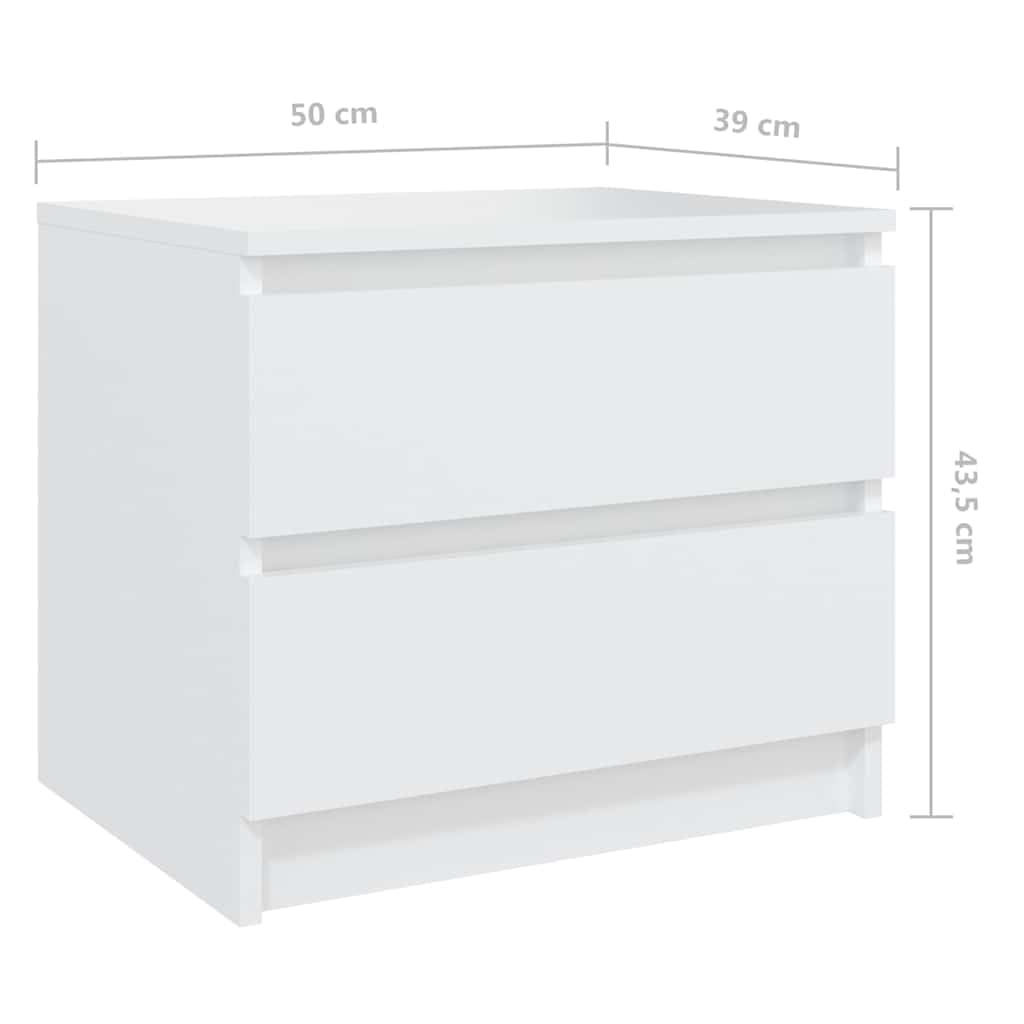 Stolik nocny z materiału drewnopochodnego 50 x 39 x 43,5 cm z 2 szufladami, szafka nocna jako konsola nocna i stolik pomocniczy do sypialni, salonu, korytarza, porządku i miejsca do