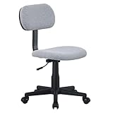 Miroytengo Silla Escritorio Juvenil Lucky, Silla Estudio Dormitorio Giratoria Tela Gris 44x75-87x43 cm