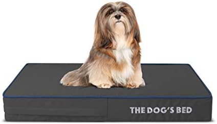 The Dogs Bed Orthopaedic Dog Bed Large Grey Plush 101x64x15cm, Waterproof Memory Foam Dog Bed