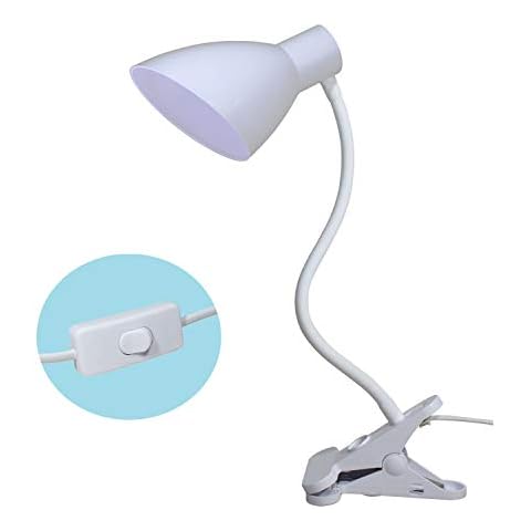 STBTECH LED Desk Lamp White,e27 Screw Light Bulb Holder,Adjustable Flexible Gooseneck & clamp on lamp,Modern Table Lamps for Living Room,Office,Kid,Study,Reading,Work,Home,UK Plug(not Included Bulb) Cover