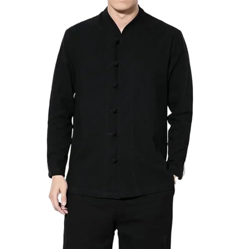 Blusa manga larga hombre sin cuello con un solo boton estilo coreano