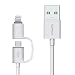ROMOSS 2-in-1 iPhone and Android Charging Cable, Durable USB Data Sync and Charging Cable Cord Compatible for iPhone Xs/MAX/XR/X/8/8 Plus, iPad, Samsung Galaxy S7 and Android Device (3.3 FT, 3 Pack)