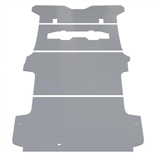 プロダックス 【 200系 ハイエース スーパーGL ワイド幅 対応 フロアパネル L 】 荷台 床張りキット フロアマット 床板 パーツ内装 ラゲッジマット カスタム 車中泊 グッズ (ステップ形状カット希望×セカンドシート取付穴加工有, グレー, パワ