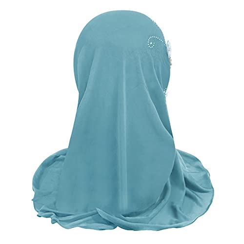 Girls Islamic Flower Hijab Cotton One Piece Muslim Scarf Arab Head Wrap Scarves Full Cover Head Scarf Little Girls Hijab Headpiece Head Wrap Cap Arabian Girl Child Wrap Prayer Turban3