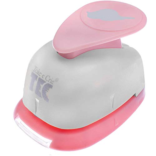 Furador Jumbo Alavanca (Papel) Passarinho, Toke E Crie, Fja109, Branco E Rosa