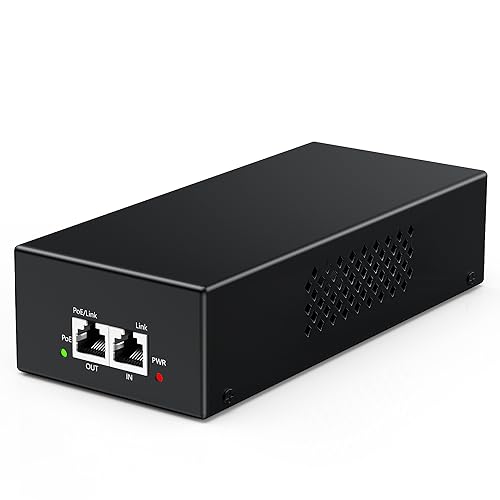 YuanLey Gigabit PoE Injector 90W, 10/100/1000Mbps PoE++ Injector Adapter, IEEE 802.3bt/at/af, Up to 325 Feet, Metal Case Desktop/Wall-Mount, Plug & Play