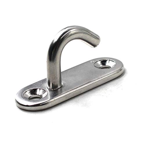 Flomore Gancio Da Soffitto M5 Con Piastra A Occhiello In Acciaio Inox 305, Gancio Per Montaggio A Parete, Resistente Per Appendere (Confezione Da 8, Viti Incluse) - 2