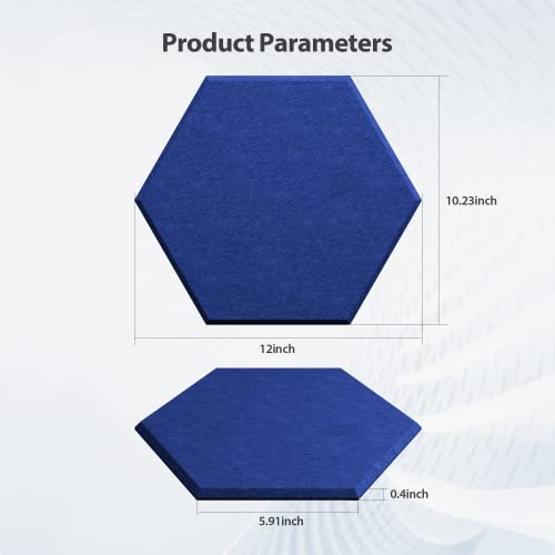 Image of 12Pack Hexagon Acoustic Panels Self Adhesive Sound Proof Foam(Telecom Blue)