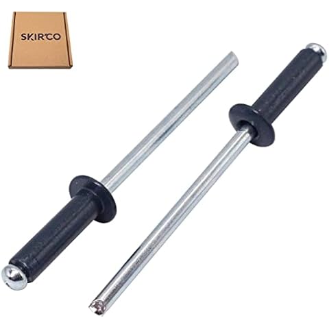 SKIR'CO (Pack of 50 pcs) Painted Blind Rivets 4.0 x 14 mm, Dome Head, DIN 7337, Aluminium Rivet, Pop Rivets (50, Anthracite Grey RAL 7016) Cover