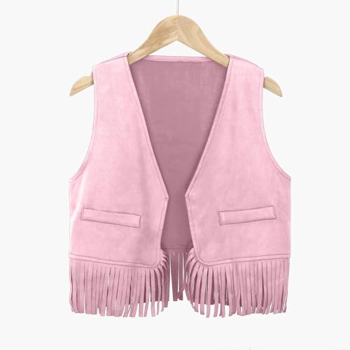 Kids Western Tassel Vest Retro Cowboy Fringe Jacket for Oktoberfest, Halloween, Carnival Tassel Vest for Girls Boys3