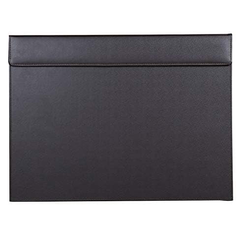 NJ Large Rectangle A3 Desk Writing Pad & Drawing Board Writing Pad Tablet with Magnetic Paper Clip for Hotel Front Desk, Planner, Reception Desk, Blotter: 18x14 : Black