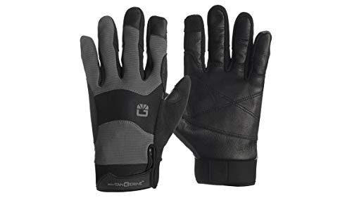 Bright Tangerine ExoSkin Leather Armour Gloves, Medium