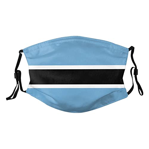 Botswana Flag Adult Dust Mask Adjustable Dust Face with 2 Filter12
