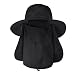 Chapeau de soleil d'été pour femmes chapeau de Protection extérieure à large bord chapeau de seau pliable en queue de cheval pour la pêche à la Lampe Torche Rechargeable Puissante (G, One Size)