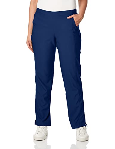 WonderWink W123 Women’s Flat-Front Double Cargo Pant — Navy, Medium Petite