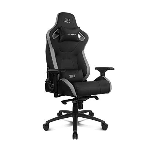 DRIFT DR600 -DR600BGRAY - Sedia da gioco professionale, similpelle, braccioli 4D, pistone di classe 4, meccanismo a rana, inclinazione, rotazione, cuscinetto lombare/cervicale, nero/grigio - Sedia gaming - Immagine 6