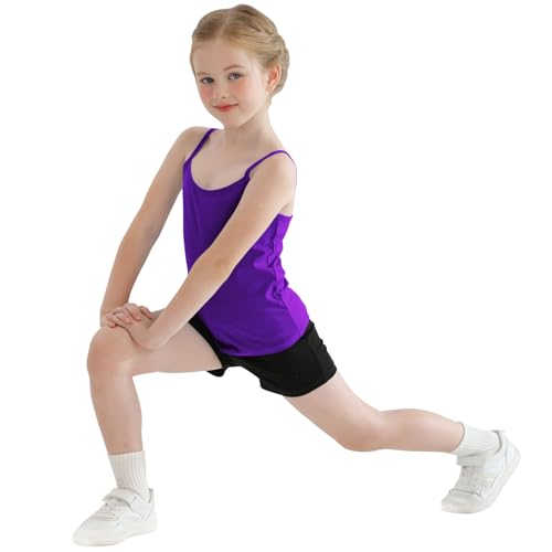 Image of QBK Girls Tank Tops Toddler Camisole Cotton Cami Spaghetti Strap Undershirts for Girls 2T-12Years
