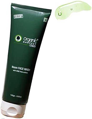 Organic Harvest Acne Control Mattifying Face Wash: Neem & Tulsi | Cleanser for Oily Skin | For Acne and Pimples | For men & women | 100% American Certified Organic | Sulphate & Paraben-free | 100g