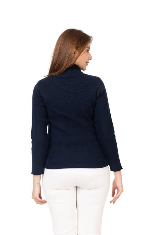 Image of TWENTY ME Winter Wear Casual Solid Acrylic Soft & Warm High Neck Skivvy for Women's