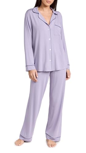 Image of Eberjey Gisele Classic Women's Pajama Set | Long Sleeve Shirt + Long Pants