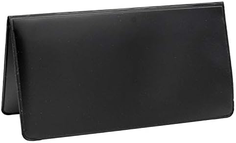 Black Vinyl Checkbook Cover, Top Tear Personal Vinyl Checkbook Cover