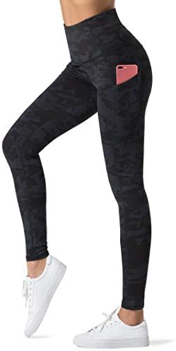 Dragon Fit High Waist Yoga Leggings with 3 Pockets,Tummy Control Workout Running 4 Way Stretch Yoga Pants (Medium, Camo)