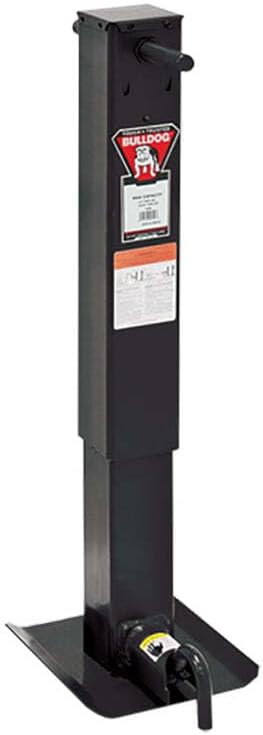 Trailer Jack - Bulldog SWQ 180 - Manual - Sidewind - 12-1/2 in of Travel - 13-1/2 in Drop Leg Extension - 12000 lb Capacity - Steel - Black Paint Direct Fit