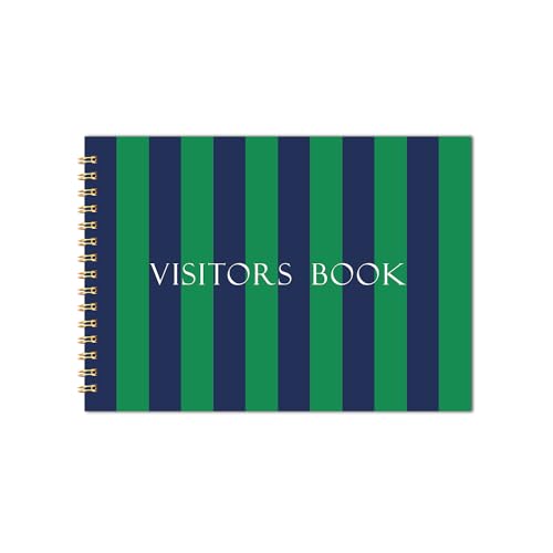 Image of Visitor Book - 8 x 12 Inches | Wiro Bound Guest Register for Hotels, Offices, Exhibitions, Boutiques & Business Use | Medium Size Visitor Log Book for Reception & Front Desk