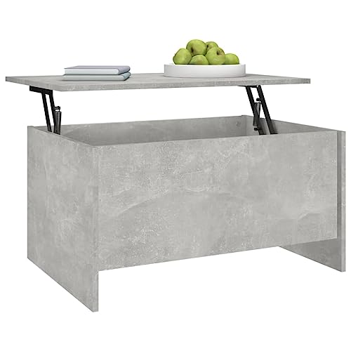 RINDIGOO Coffee Table Concrete Gray 31.5\"x21.9\"x16.3\" Engineered Wood,Versatile Lift Top Coffee Table with Storage for Living Room, Concrete Gray Living Room Furniture, Accent Tables - Thumbnail 7